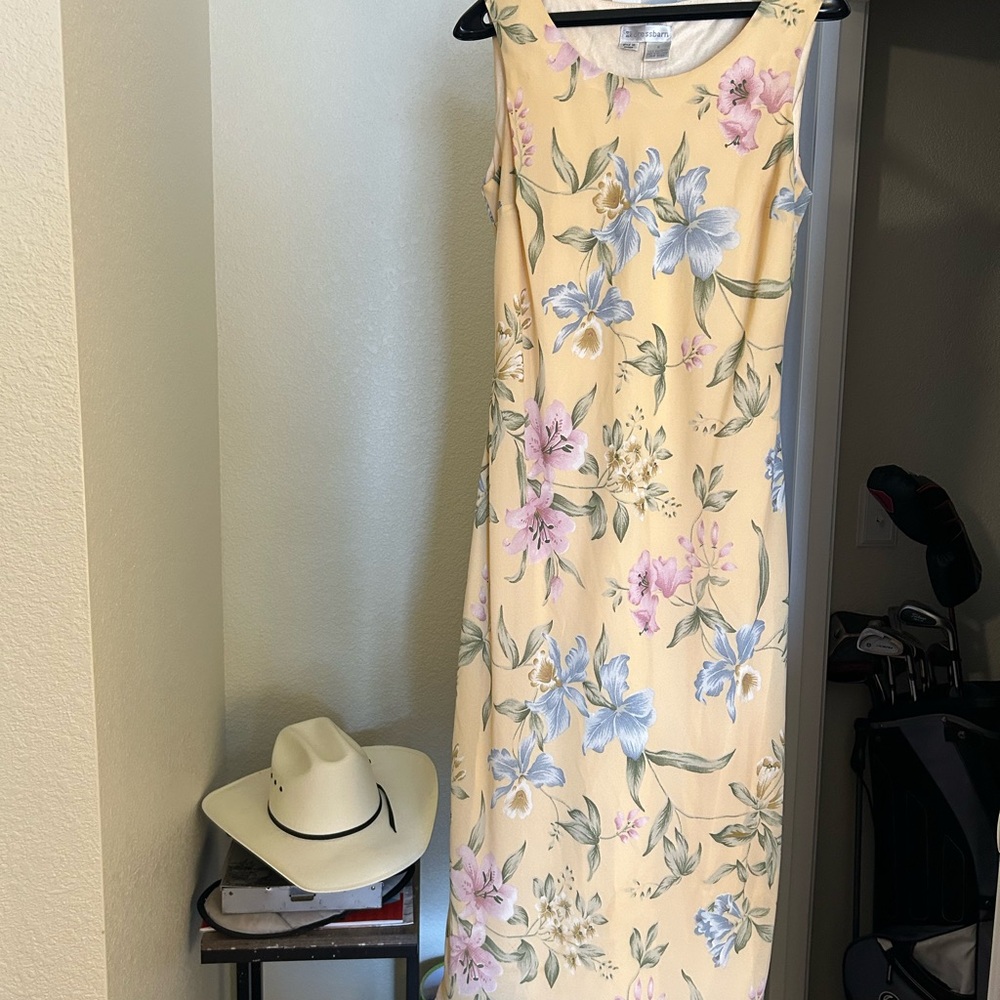dressbarn Yellow Floral Maxi Dress